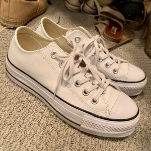 Platform, leather Converse
